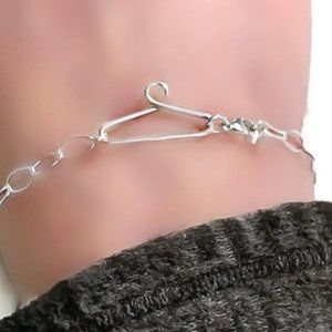 925 Sterling Silver Coat Hanger Bracelet